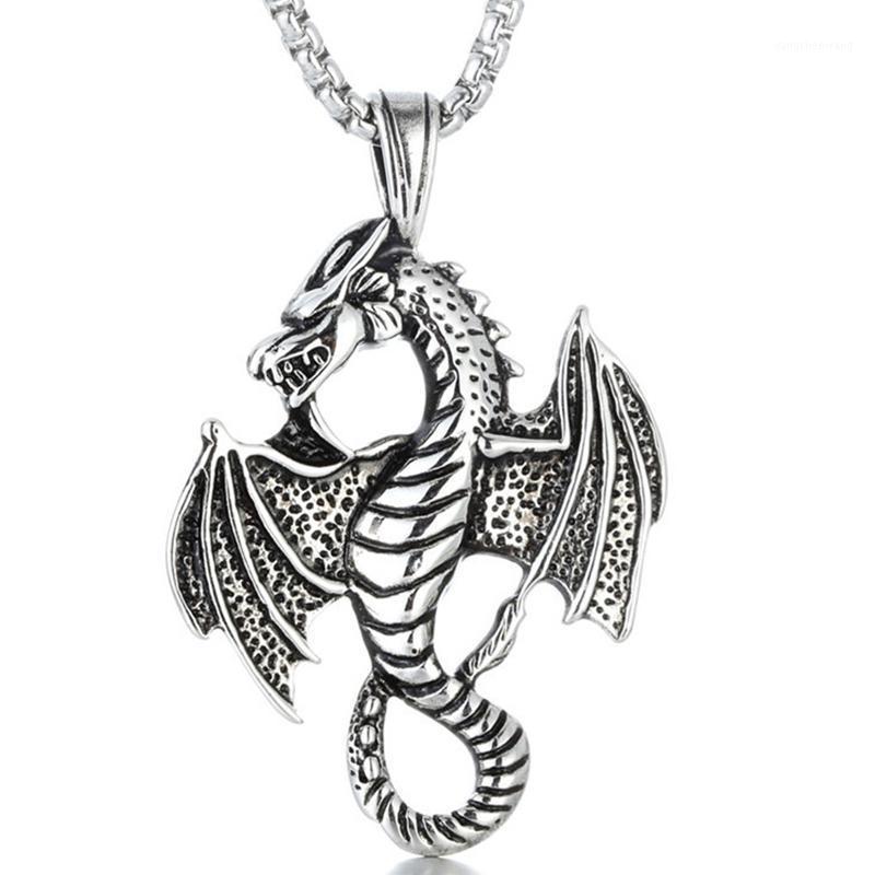 

Men Stainless Steel Necklaces & Pendants Hip Hop Gold Chocker Accessories Flying Dragon 2021 Pendant Men's Necklace Chains