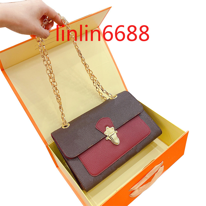 

International brand popular bag Come with Logo women's New summer Fashion ins chain messenger bags foreign style one shoulder small square hand bag handbags wallets, Size:25×9×16cm