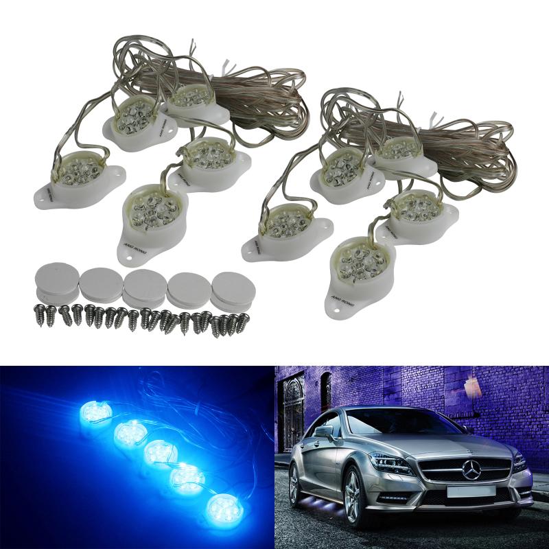 

Car Headlights ANGRONG Kit 90 LED White Under Glow Puddle Spot Light Underbody Decorative Lamp 12V