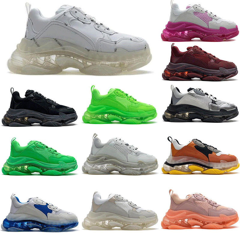 

2021 Mens Triple S Casual Shoes Clear Sole Sneaker 3-layered Outsole Womens Paris 17FW Black White Letter Colorful Retro Ladies Designer Sneakers Trainers, I need look other product
