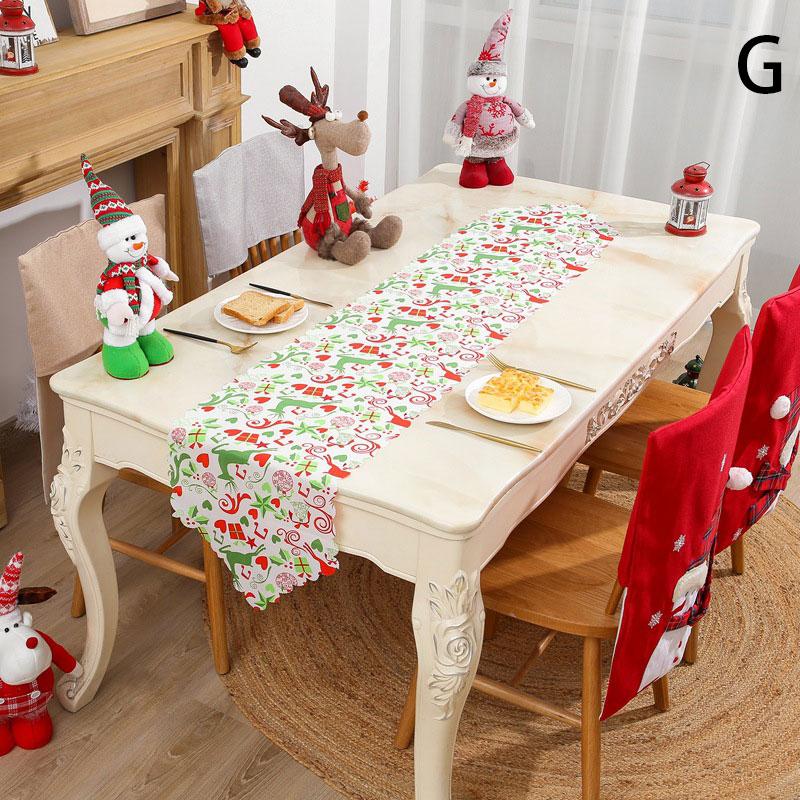 

Christmas Decorations Table Runner Santa Cotton Fabric Tablecloth Xmas Party Ornamenten Nieuwe Jaar Decor 2021 Navidad