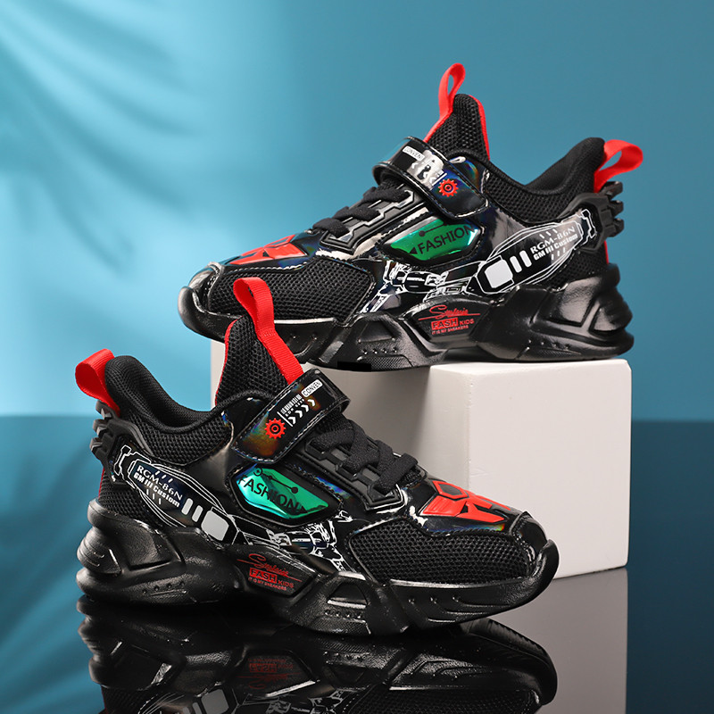 

Mech Children Sneakers Autumn Winter Kids Walking Shoes Non-slip Lightweight Sports Childrens Shoes Quality Sneakers for Boys, Black
