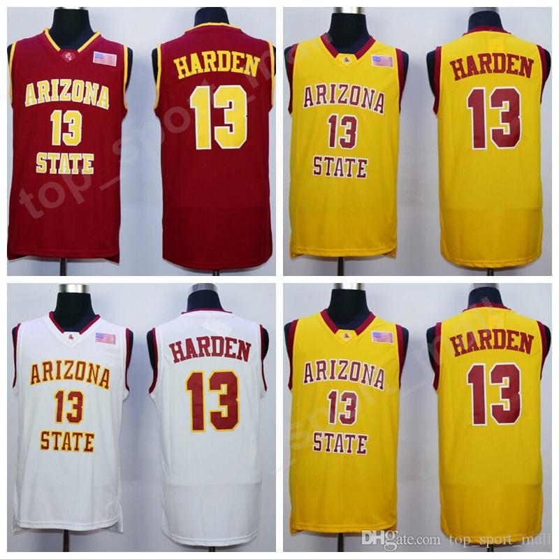 

Cheap 13 James Harden College Jerseys Arizona State Sun Devils Jersey Men Basketball Team Red Away Yellow White Sport Free Ship Qn, Black