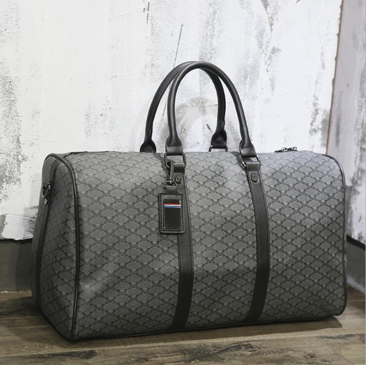 

Factory wholesale mens leather shoulder bags business printing men handbag outdoor businesss trip large travel bag street trend check fitness leisure backpack, Black4-152