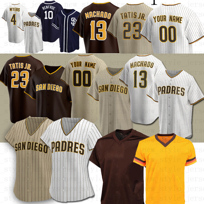 

23 Fernando Tatis Jr. Jersey 13 Manny Machado Baseball Jerseys Men Women Custom Eric Hosmer Wil Myers 19 Tony Gwynn Lucchesi x2, Blue;black