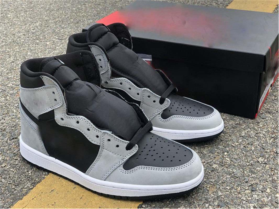 

Newest Authentic 1 Shadow 2.0 Man Outdoor Shoes 555088-035 Black Light Smoke Grey White Sports Sneakers With Original Box