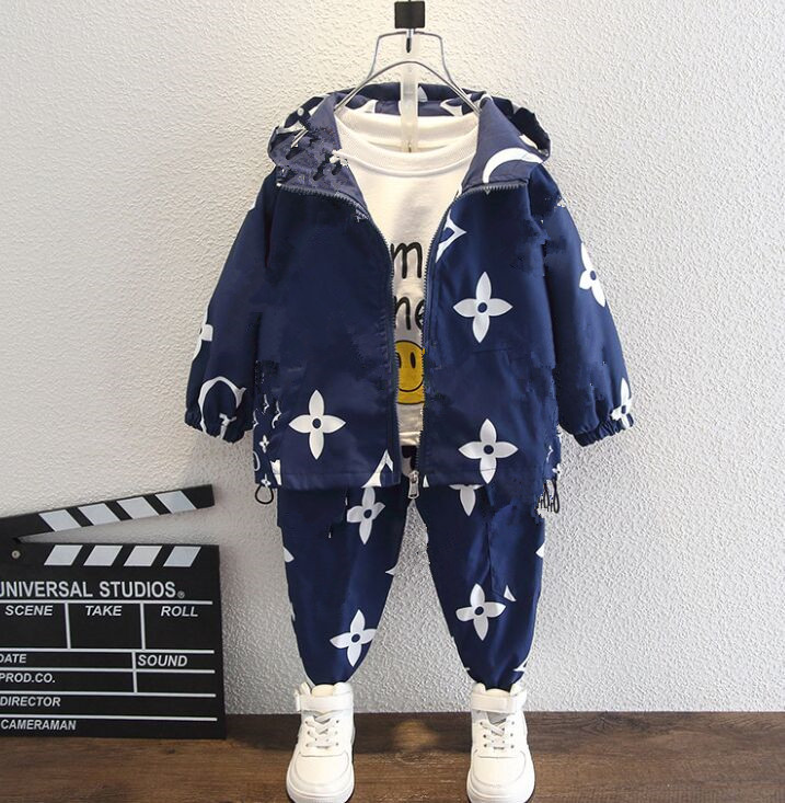 

Children Clothing Sets Children's Garment Autumn And Winter New Pattern Male Girl Sweater Suit baby set, Blue