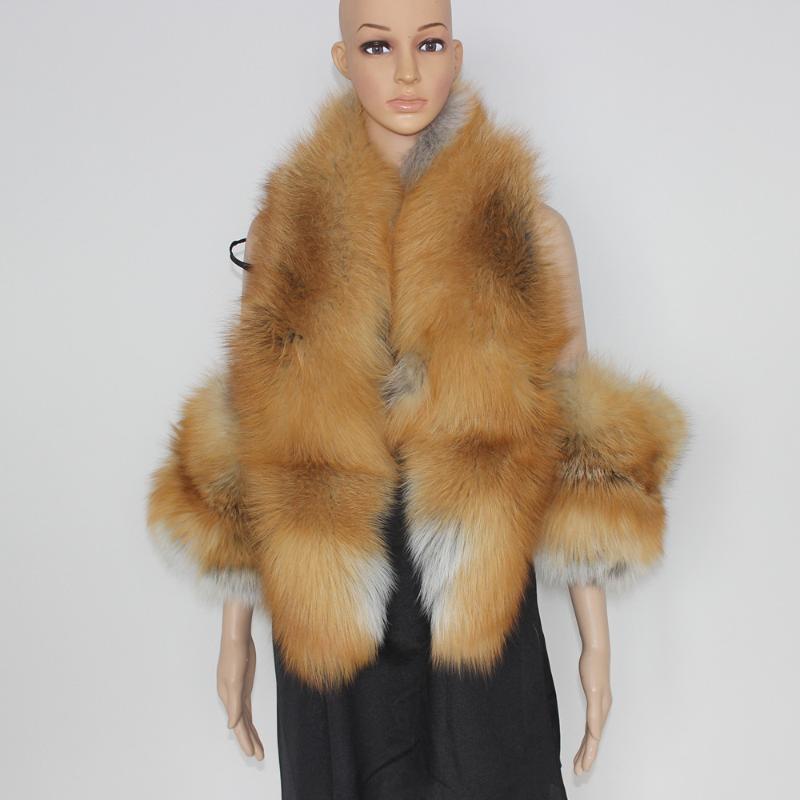 

Women's Fur & Faux MLHXFUR 1 Set Red Scarf/Shawl Sleeve Cuffs Real Cuff For Coat Silver Winter Women Men Lady Scarves, Silver fox fur