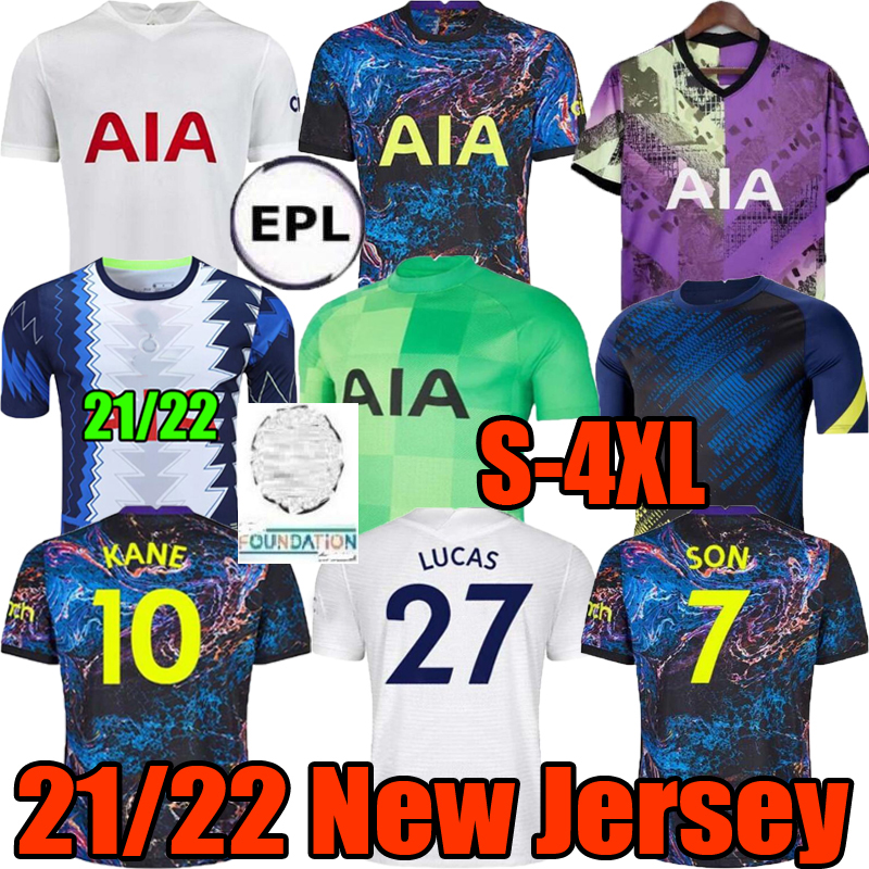 

Thailand 20 21 22 Spurs home away KANE SON Soccer Jerseys 2021 2022 LUCAS DELE BERGWIJN training suit Football shirt BALE NDOMBELE Men tops uniforms Green purple, 2020 home