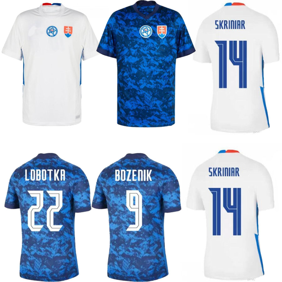 

2021 Slovakia soccer jerseys 21 22 BOZENIK SKRTEL SKRINIAR HAMSIK LOBOTKA Home biue away white national team Football shirts maillot se foot, Black