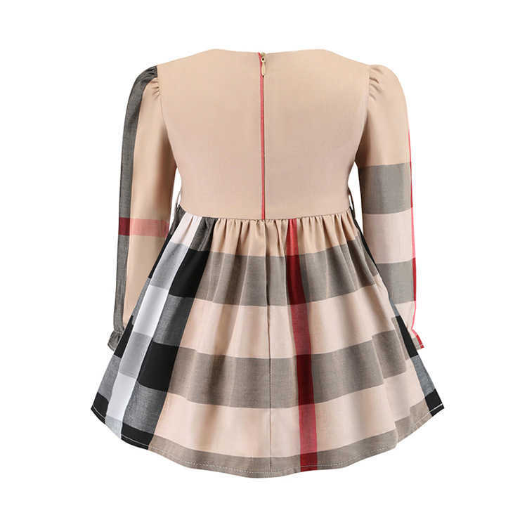 

Autumn Ruffle Dress Kids Spring Girls Clothes Long Sleeve Party Dresses Toddler Girls Clothing with collar and bow Dresses, As picture 02