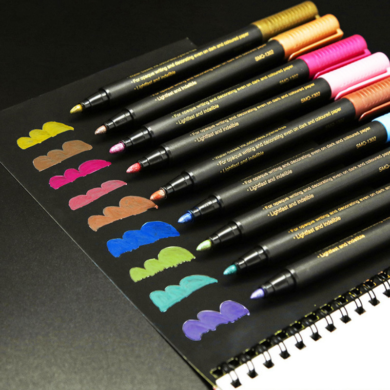 

Markers 12 color metal pen set metal color water DIY photo album graffiti pen
