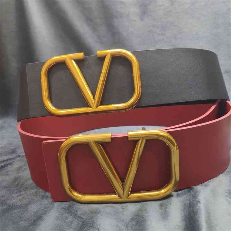 

Women's large V-button waist seal decorative belt wide version with skirt coat special, Black;brown