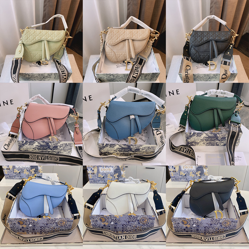 

2021 brand designer's Top quality shoulder bags ladies' temperament fashion luxury frosted Embroidered Leather portable saddle bag, Colour 10 23*8*21cm