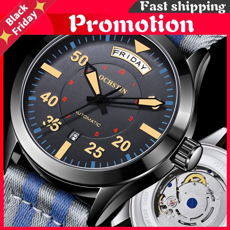 

Wristwatches Modern Men's Watches 2021 Automatic Mechanical Wristwatch Military Luxury Date Week Double Display Gifts For Male, Slivery;brown