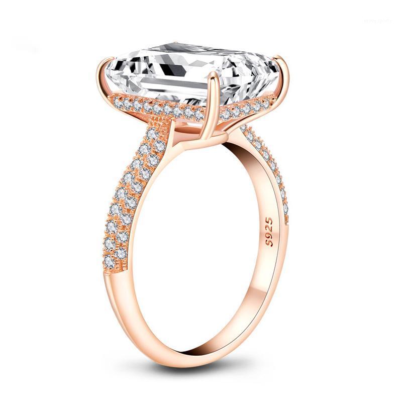 

Cluster Rings Trendy 100% 925 Sterling Silver Created Emarald Gemstone Engagement For Women High-end Personlity Party Fine Jewelry Gift1