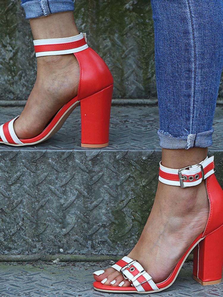 

Sandals 2021 Summer Fashion High Heels Casual Women's Shoes Temperament, Red