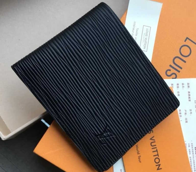 

wallet brand designer luxury m60895 water ripple men's bag pouches short wallet wallet men real leather long wallets key chain card hol, Red;black