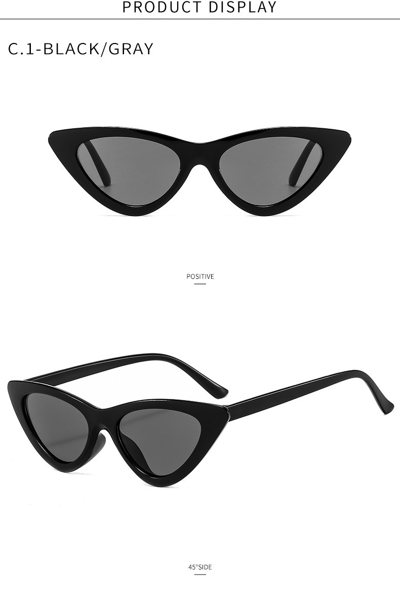 

Fashion New Retro Sunglasses Women Brand Designer Vintage Cat Eye Black White Sun Glasses Female Lady UV400 Oculos, White;black