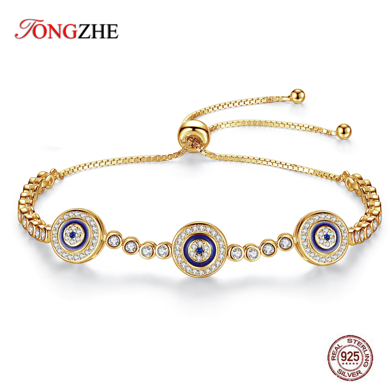 

Real 925 Sterling Silver for Women Charms Evil Eye Lucky Hamsa Blue CZ Yellow Gold Tennis Bracelets Mens Jewelry