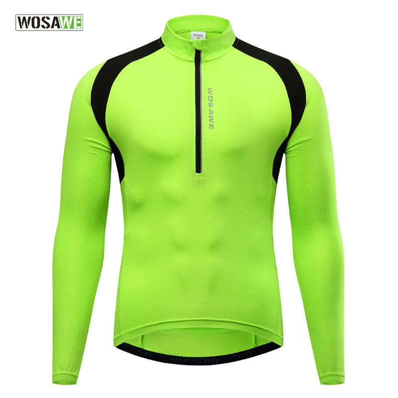 

Racing Jackets WOSAWE Men' Half Zipper Cycling Jerseys Long Sleeves Road MTB Bike Shirts Ventilation Riding Bicycle Jacket Clothings, Bl236-b