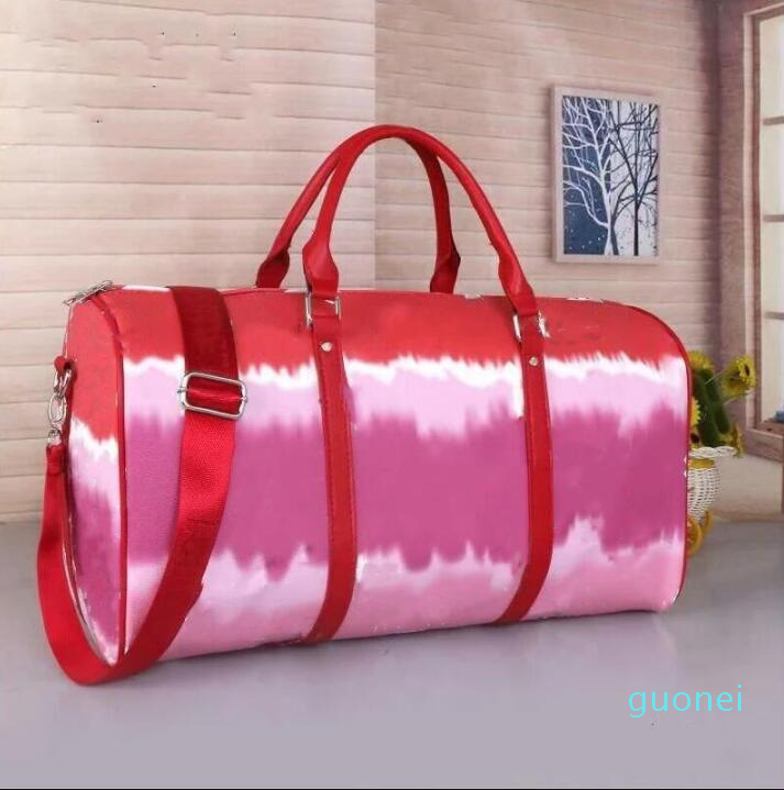 

2021 large capacity women travel bag high quality ladies and men designer one shoulder duffel bags carry 4 colors, Red