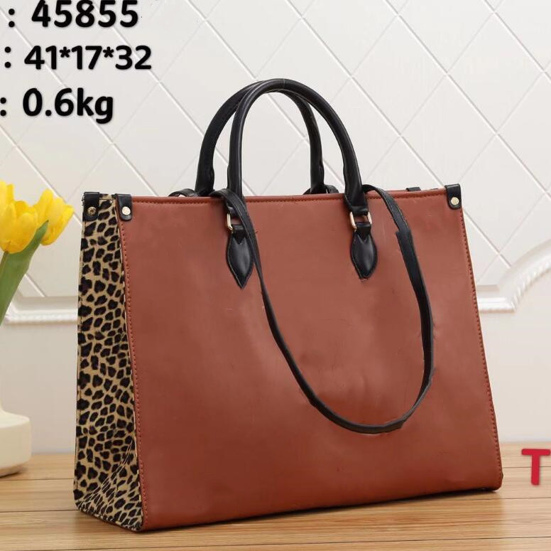 

new high quality fashion print leopard embossed shoulder bag designer handbags Ladies handbag women shop bags wallet, Black