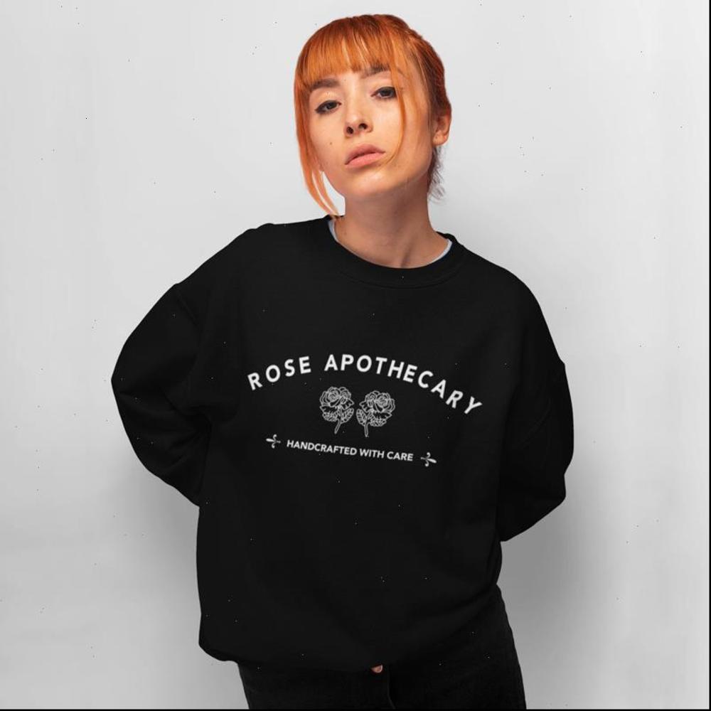 

Rose Women Hoodies Apothecary Fashion Long Sleeve Graphic Pullovers Casual Jumper Tumblr Black Femme