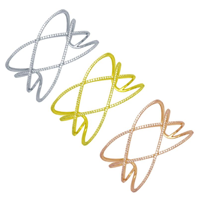 

Bangle Bracelets For Women Full Crystal Charms Gold Color Luxury Copper Natural Stones Jewelry