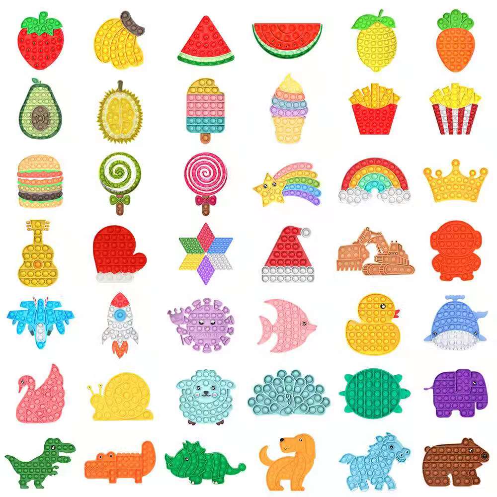 

US Stock, 2021 Squeeze Toy Push Bubble Fidget Toys Party Favor Autism Special Needs Stress Reliever and Increase Focus