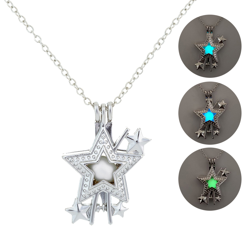 

Glowing Necklace Women Fashion Luminous Stone Necklace Glow in the Dark Pendant Necklaces Stars Jewelry