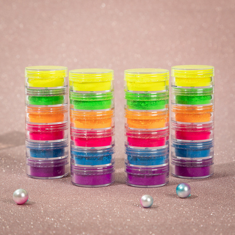 

Eyeshadow Makeup 6 colors Neon Eye Shadow Set Beauty Eyes Cosmetics Make up 6pcs Kit DIY Nail Art Powder, 6pcs=6colors=1set