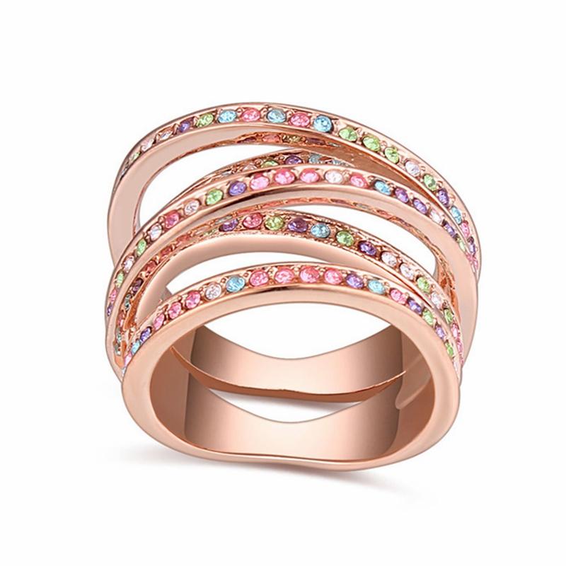 

Wedding Rings 2021 Gorgeous Top Ring For Women Fashion Rose Gold-Color Luxury Engagement Jewelry Party Dress Accessories