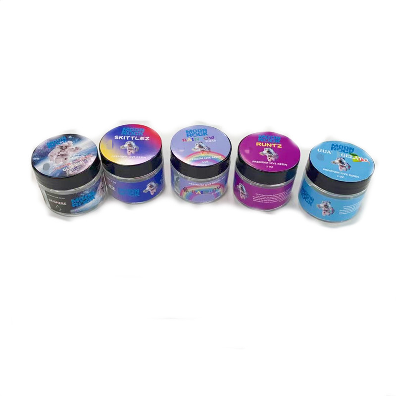

Moon Rock glass can 1oz 60ML jars 2.08*2.13 in for live resin curmble badder