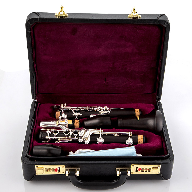 

2021 Bb Clarinet 17 Key B Flat Ebony Body Cupronickel Button Clarinets Performance Musical Instrument with Mouthpiece Accessories Case