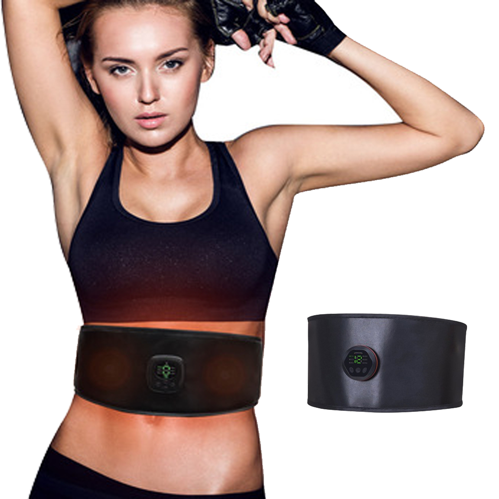 

6 Silicone Vibrations Electric Slimming Belt EMS Muscle Stimulator Smart Fitness Abdominal Patch Training Device Waist Trainer Fat Burning Massager Men/Wemen