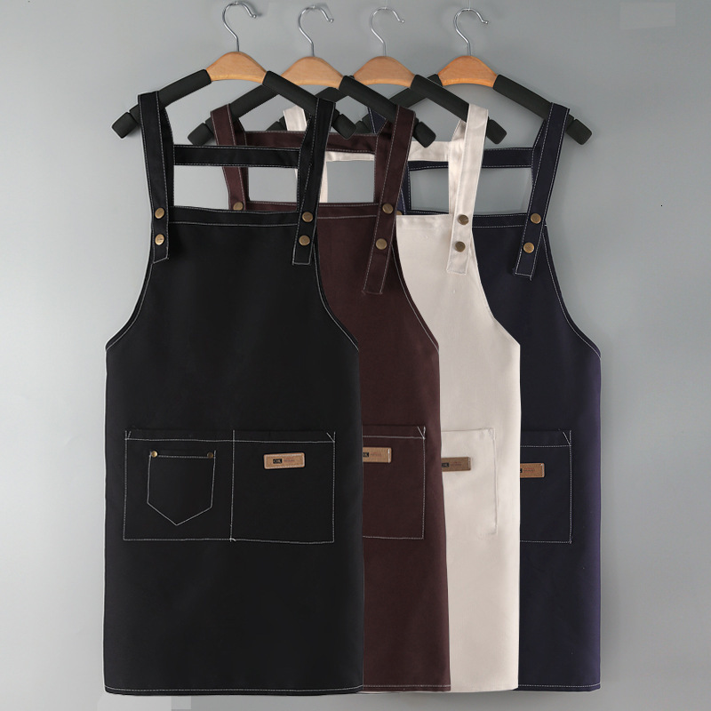 

cotton canvas kitchen apron home apron hanging neck cooking home