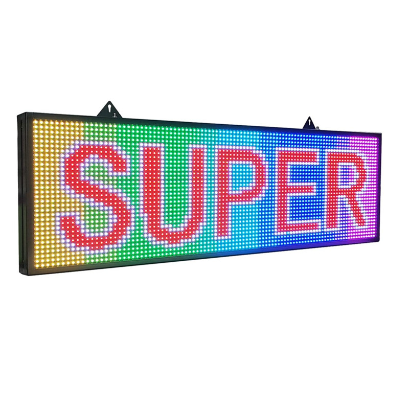 LED Programmable Electronic P10 RGB COLOR OUTDOOR Sign LED Display 39" X 14" USB + Phone WIFI Control Open Running Message Board-image-456814119