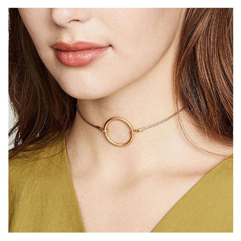 

Chokers HaHaGirl Arrival 2021 Fashion Modern Chain Choker Necklace Round Necklaces Gold Color Jewelry For Women