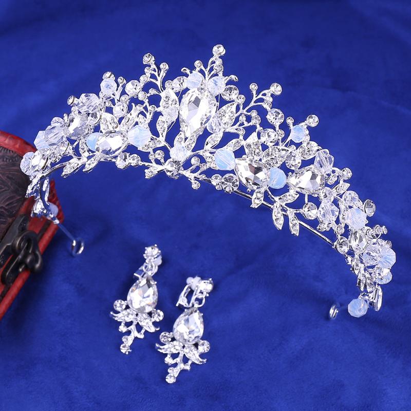

Hair Clips & Barrettes Baroque Crystal Beads Princess Bridal Tiaras Wedding Crowns Women Party Jewelry Rhinestone Prom Pageant Diadem Access, Golden;silver