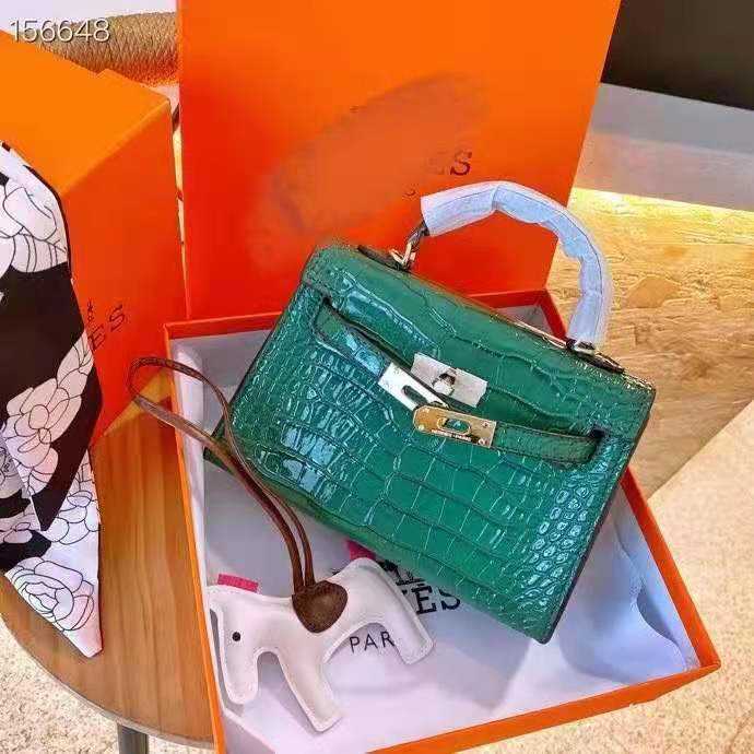 Luxury Designer Bags 2021 Women hermbag Candy Color One Shoulder Portable Crocodile Mini Fashion Women's Leather Exquisite High-grade Kellys zy
