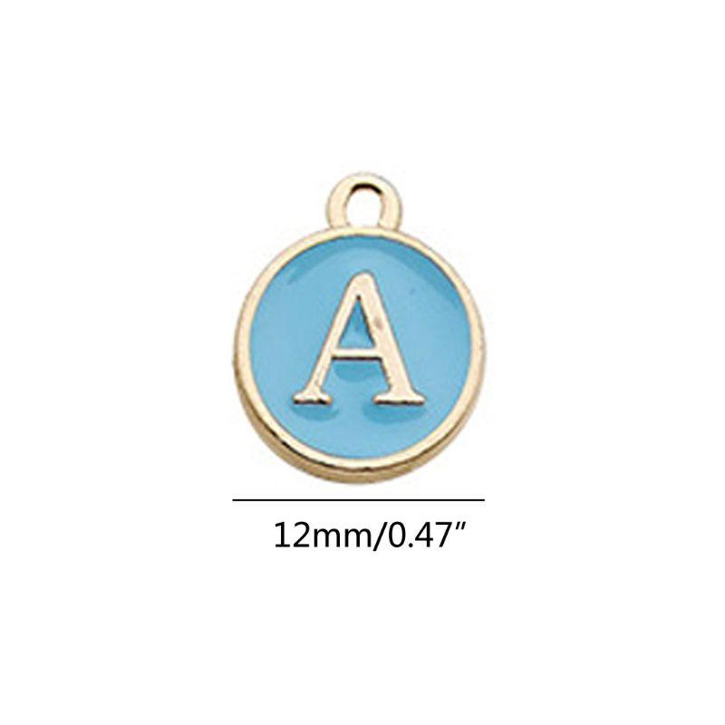 

Charms 26Pcs Alphabet Letter Enamel Double Sided Initial Pendant Jewelry Making LX9E, Bronze;silver