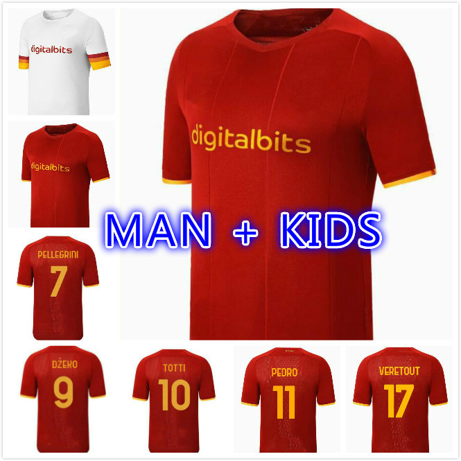 

Soccer jersey ZANIOLO ROMA DZEKO PASTORE rome TOTTI KLUIVERT KOLAROV AS 21 22 football shirt 2021 2022 Men + Kids kit uniforms maillot, Black;yellow
