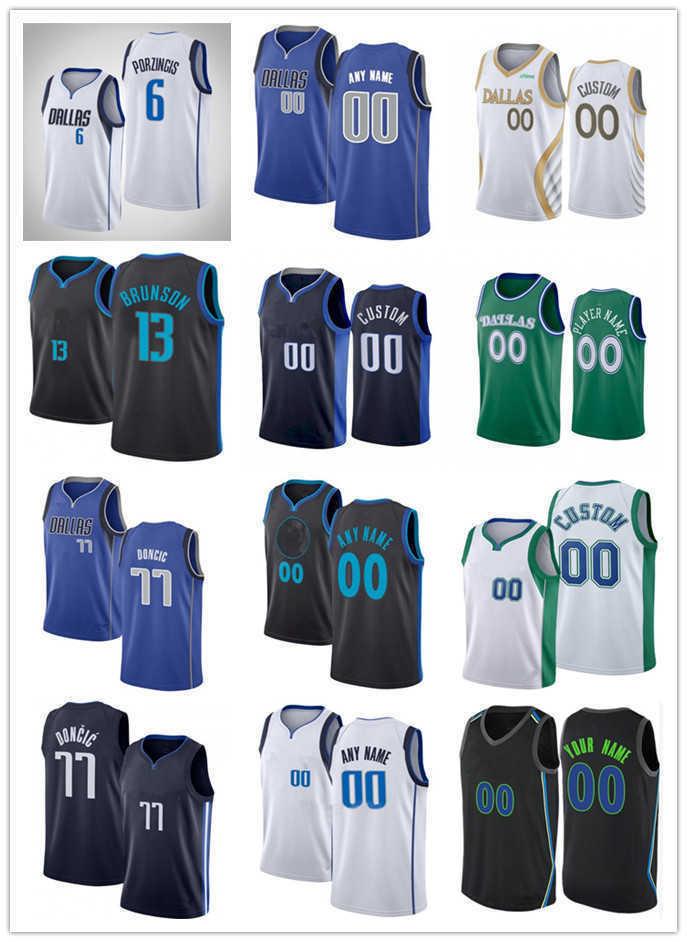 

75th Men Women Youth DallasMavericksBrown 9 Moses Luka Custom 77 Doncic Brunson 13 Jalen Porzingis 6 Kristaps Basketball Jersey, Color