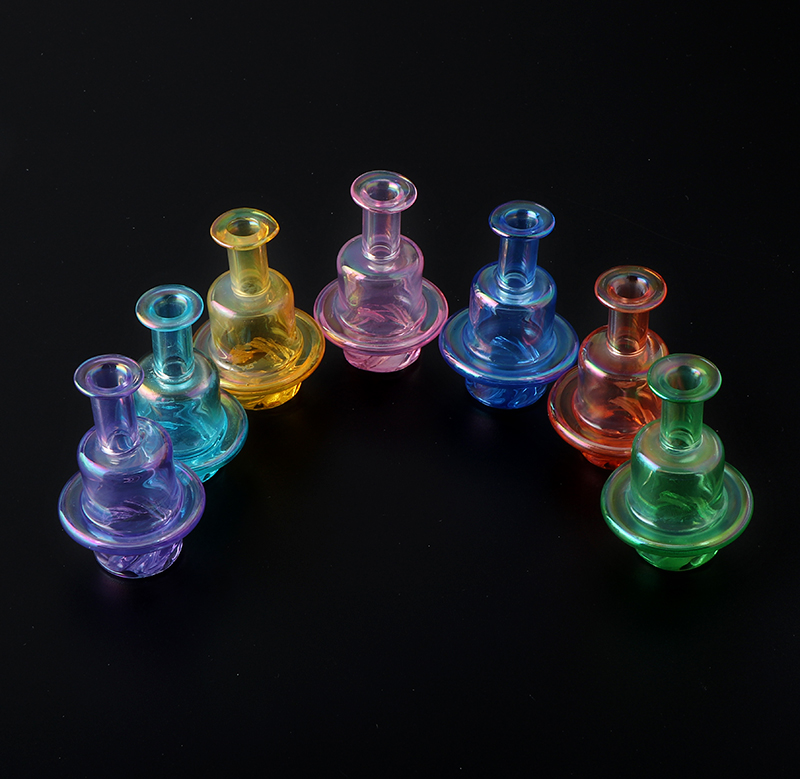 

Colored Smoking Quartz Spinning Carb Cap 25mmOD 7 Colors UFO Style Caps For Banger Nails Glass Water Bongs Dab Rigs