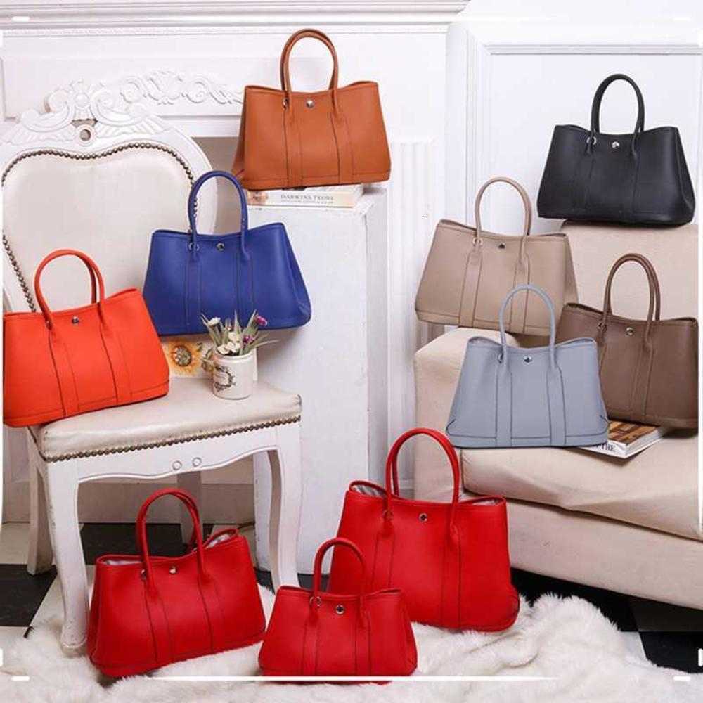 

100% Genuine Leather Bag Garden Party Tote Hand Women Famous Brands High Quality Cow Shoulder, Red