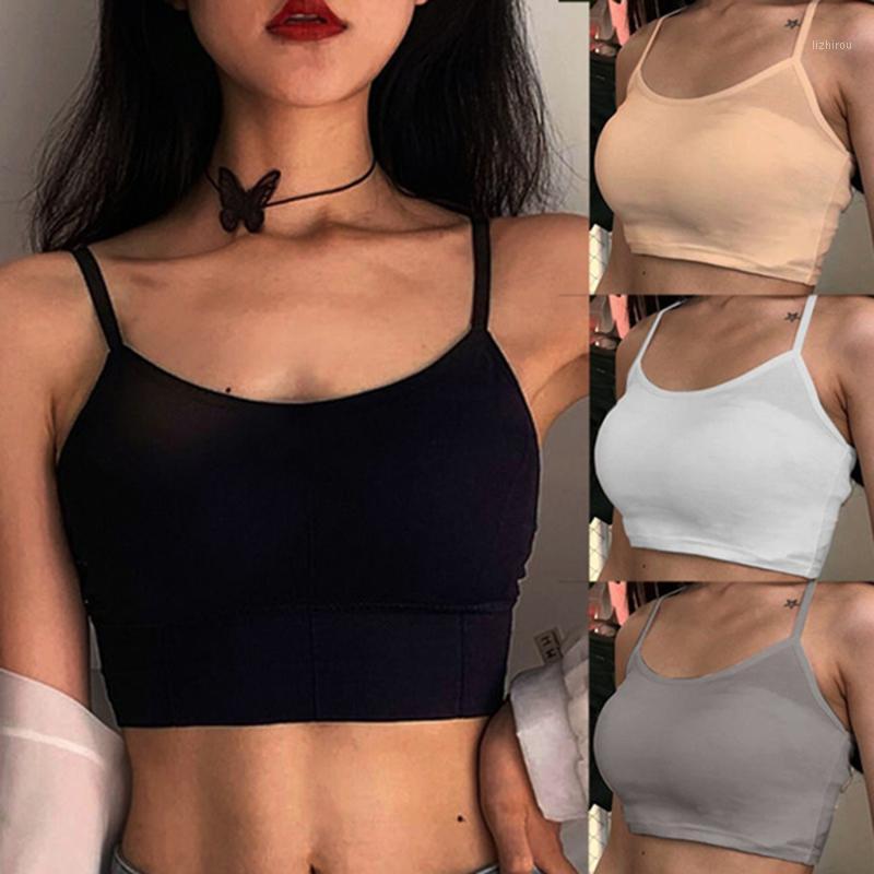 

Camisoles & Tanks Summer Female Tops For Women Camis Solid Color Crop Top Black Short Blusas Camisole Tube Sleeveless Vest