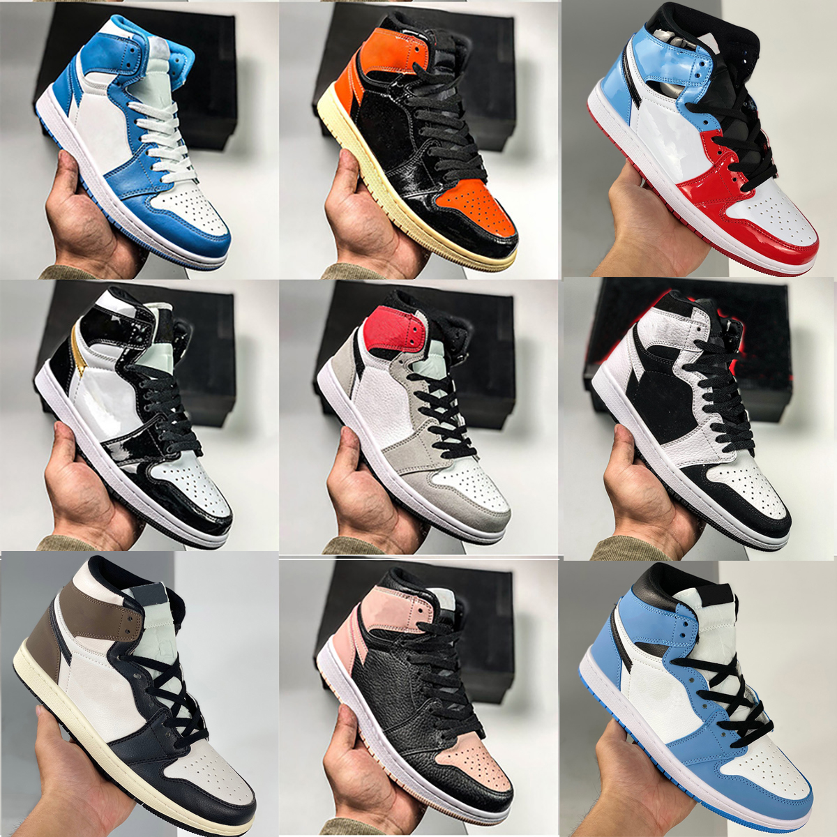 

top Quality jumpman 1 1s Basketball Shoes Mens Womens jump running Shoe High University Blue Electro Orange Dark Mocha Bred Shadow Unc Twist Sports Sneakers size 36-46, 26