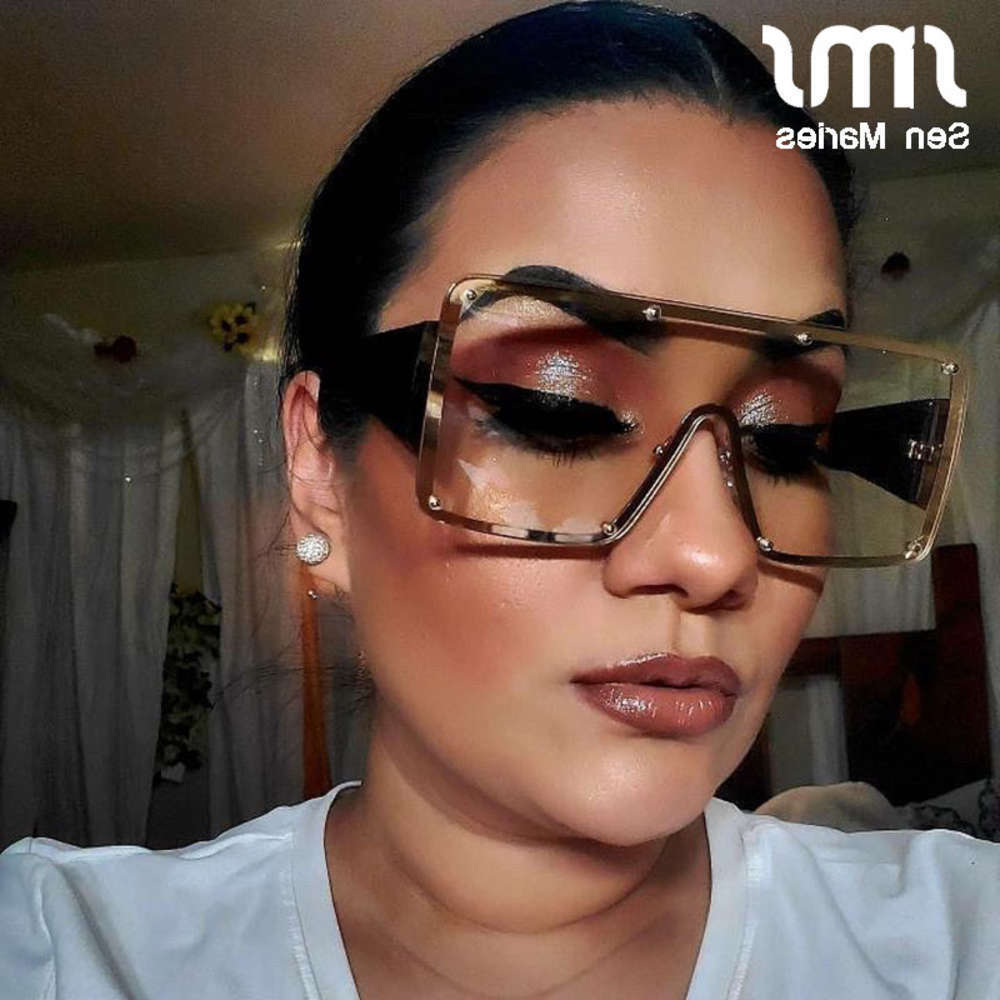 

sunglasses quadrant Sunglasses Women Fashion Oversized Metals Frame Vintage Glass Men Shades Retro Gradient Colours Oculos UV400, Black