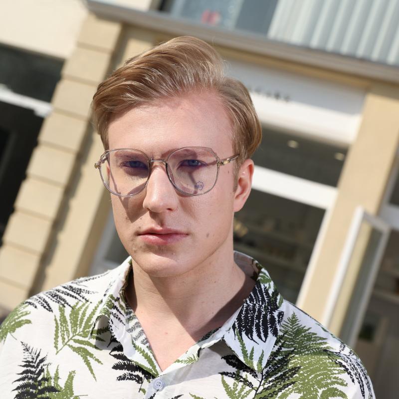 

Sunglasses Transparent Computer Glasses Frame Women's Men's Blue Light-proof Round Blackout Optical